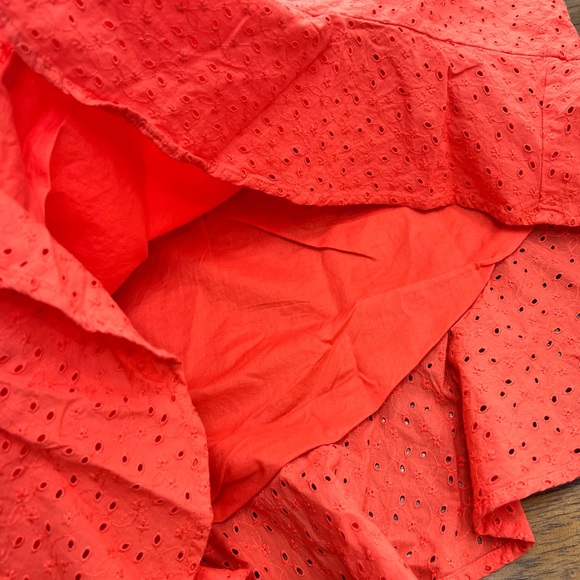 J. CREW Asymmetrical Eyelet Skirt in Coral Size S - Picture 6 of 6